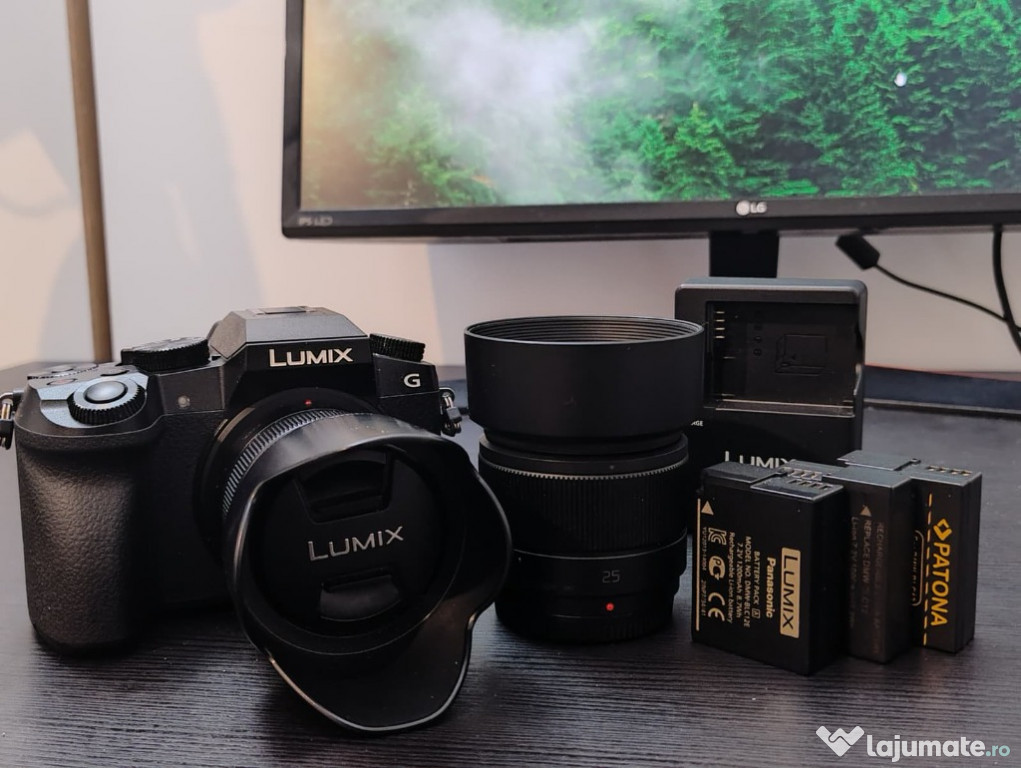 Panasonic Lumix G7 (3950 cadre) + 25mm f/1.7 + 14-42mm + Accesorii