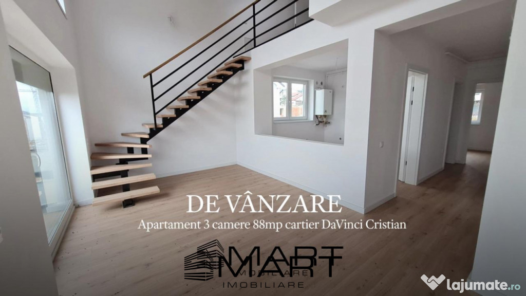 Apartament 3 camere 88mp etaj 2 cartier DaVinci