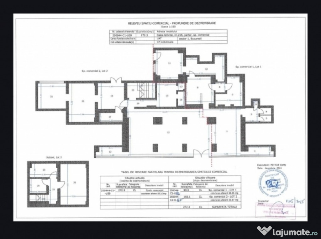 Inchiriez spatiu comercial, 272mp, Calea Grivitei, 4.600euro
