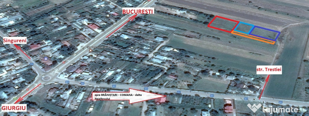 Teren intravilan 2.600mp Călugăreni (GR), 23km de Bucuresti
