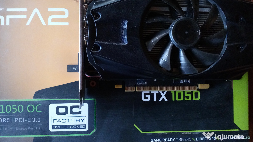 Placa video Gaming KFA2 OC, GeForce GTX 1050, 2GB GDDR5, 128