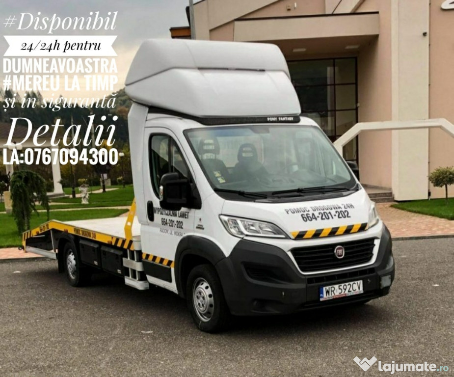 Tractari Auto de inchiriat autoplatforma fiat ducato 3 L 180