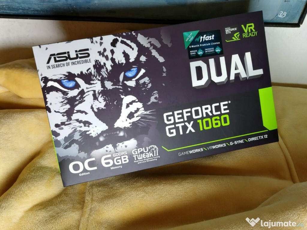 Placa video ASUS GeForce GTX 1060 Dual OC 6GB GDDR5 192-bit