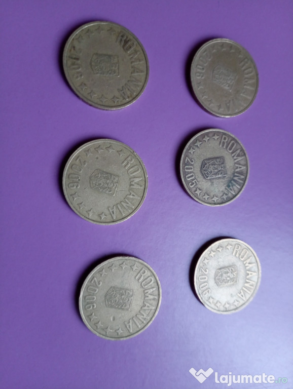 Monede de 50 de bani din 2005 și 2006