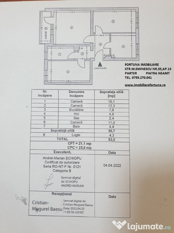 Apartament 3 camere decomandate, etj 1,zona Tribunalul vechi