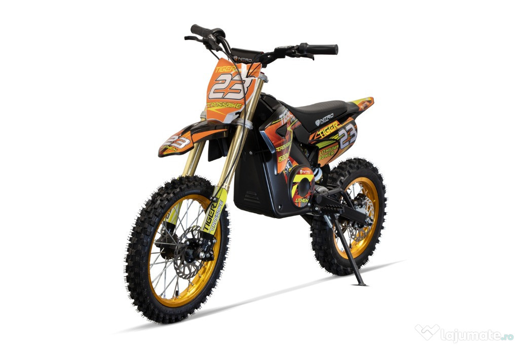 Motocicleta electrica Eco Tiger 1500W 14/12 48V 14Ah Lithiu portocaliu