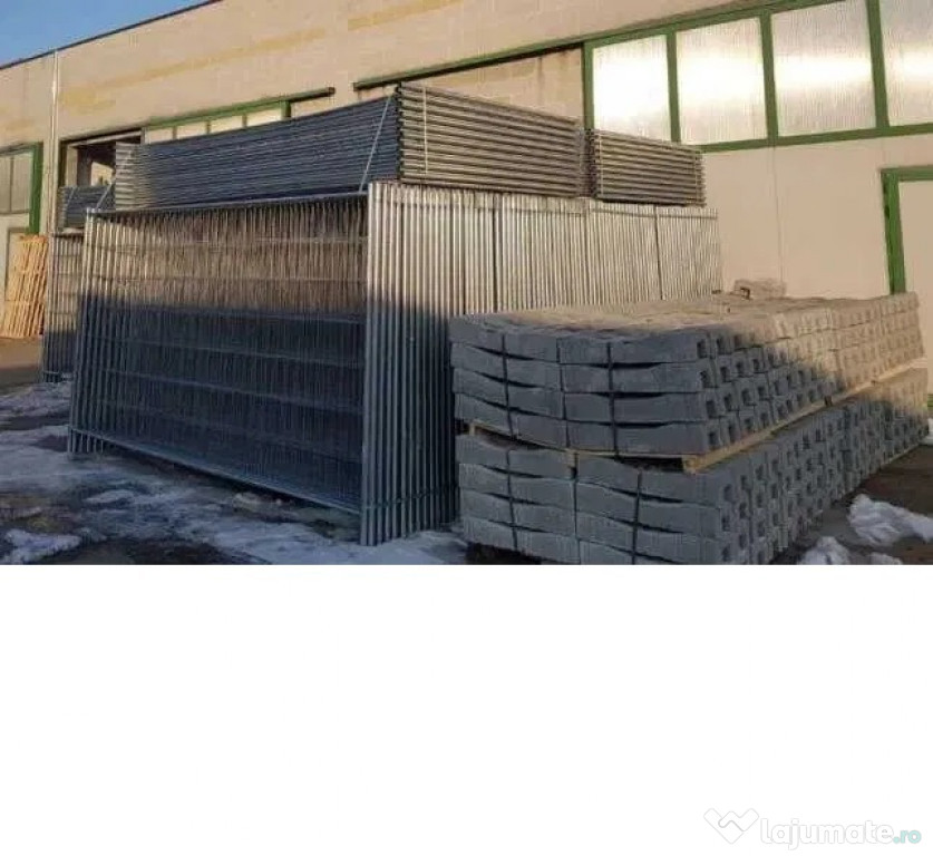 Gard provizoriu gard de santier - baze de beton