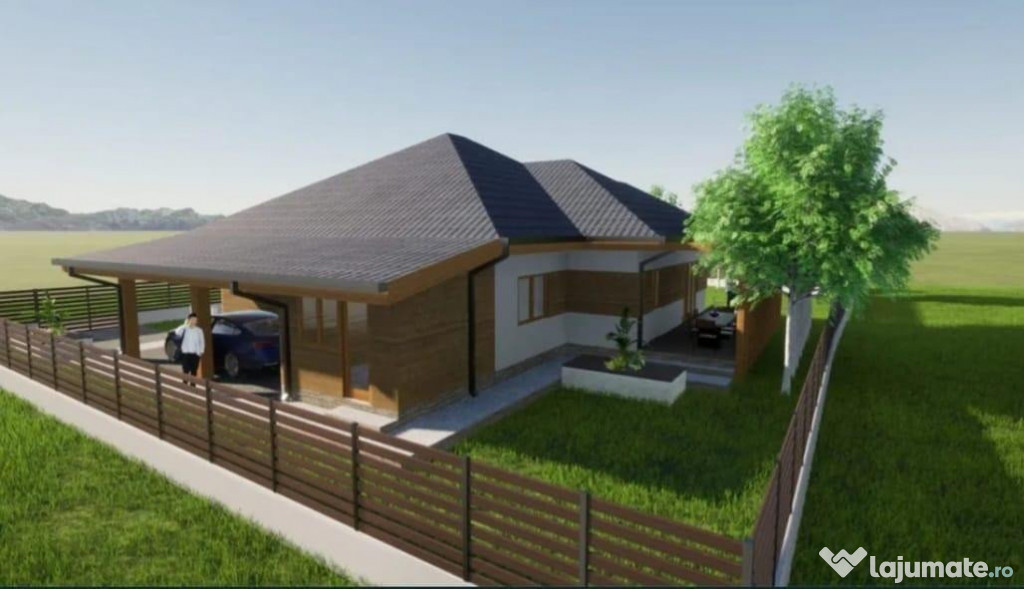 Proiect autorizat pentru constructie casa, teren 725 mp, Cor