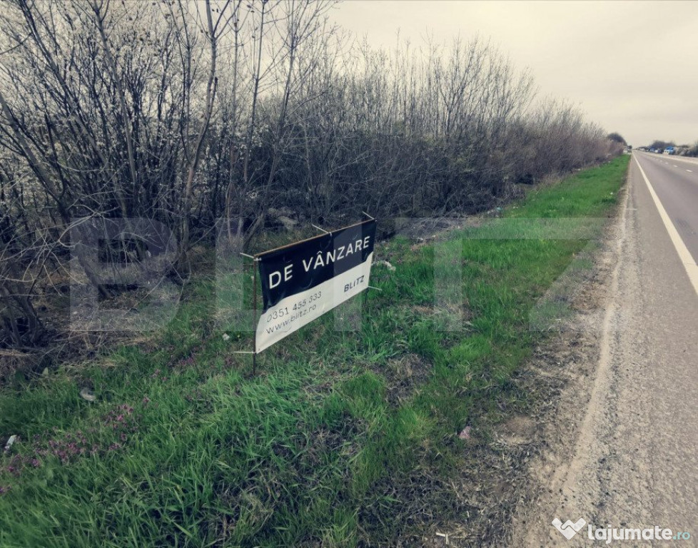 Teren intravilan 4672 mp , stradal DN6, zona sere Isalnita!