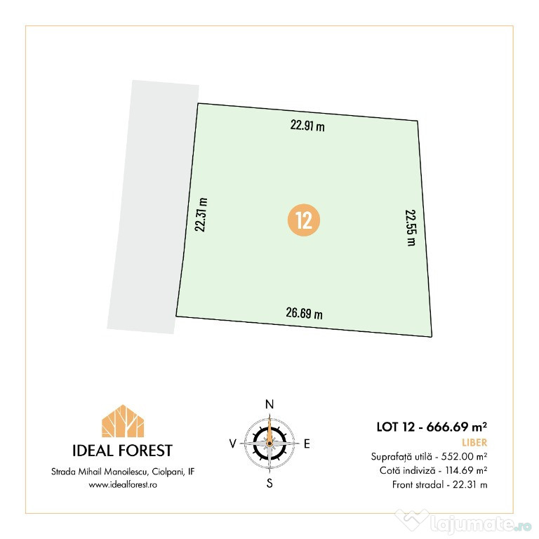 Ideal Forest -teren lotizat de vanzare -Snagov-Izvorani