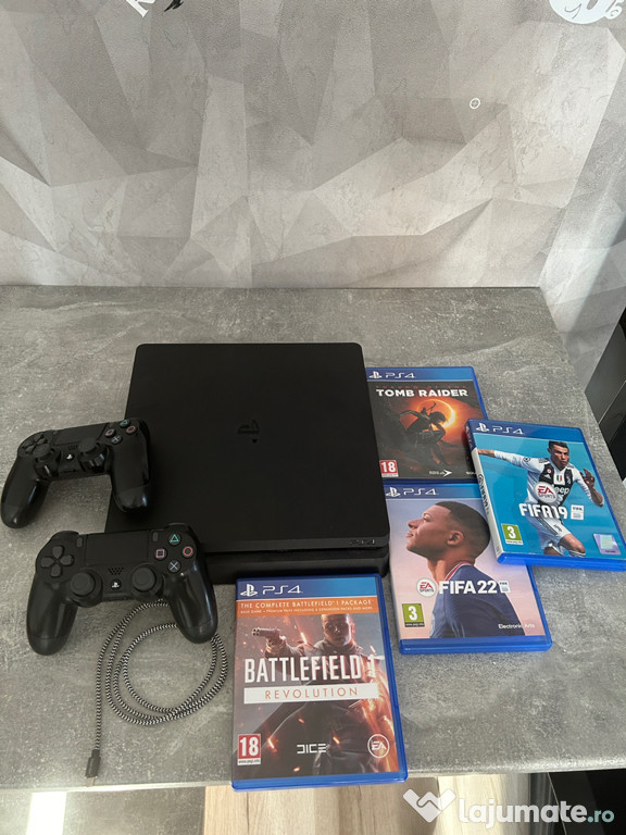 Playstation 4 Slim 1 Tb - 2 manete + jocuri