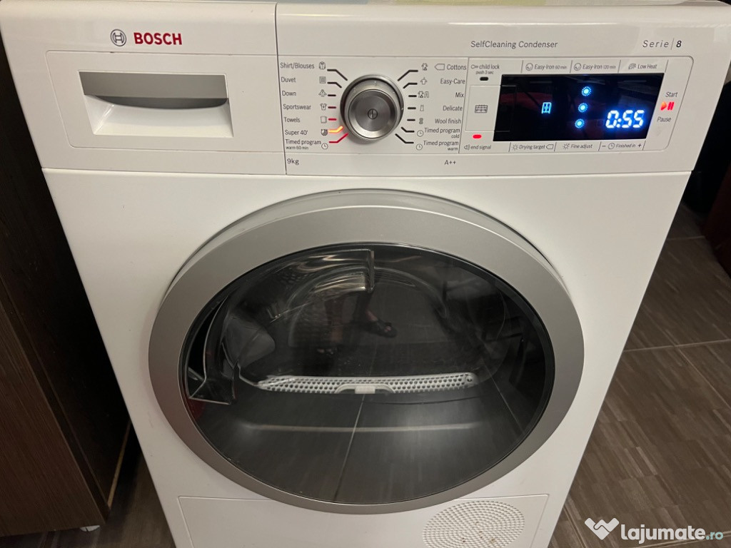 Uscător de rufe Bosch seria 8 - 9 kg WTW85550BY - nefolosit