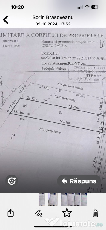 Teren lângă Ambient Ostroveni 670 m