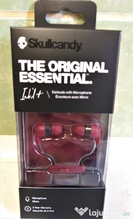 Casti audio stereo in ear Skullcandy Ink'd + rosu/negru(noi-sigilate)