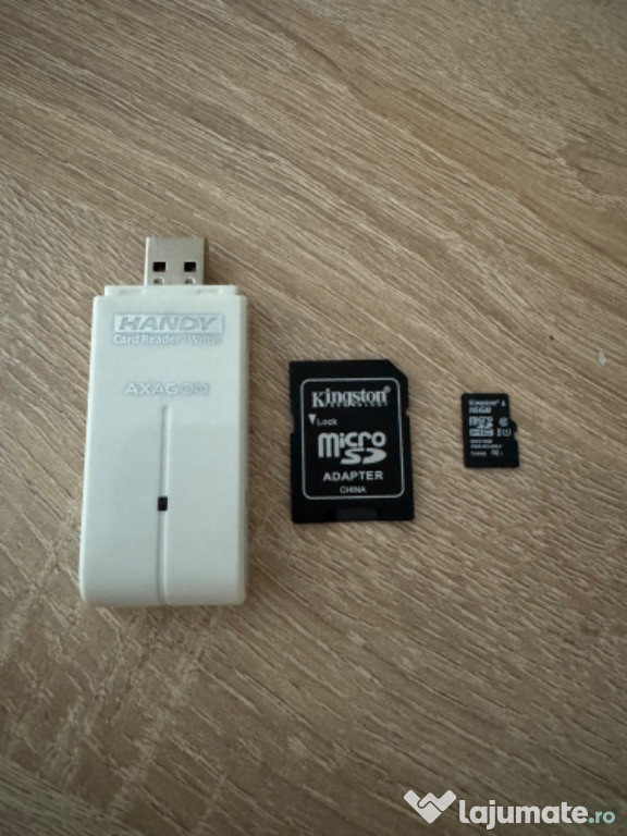 Cititor de carduri Axagon + Adaptor microSD + card microSD 16GB