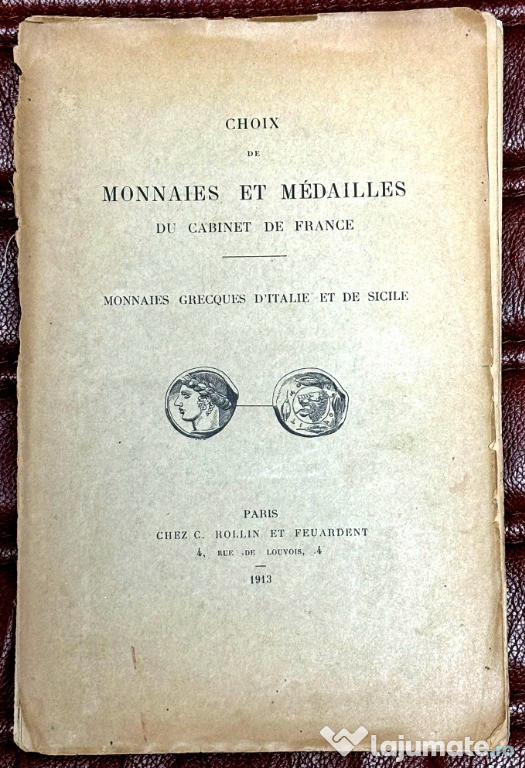 Carte de numismatica rara - monede si medalii antice grecesti, an 1913