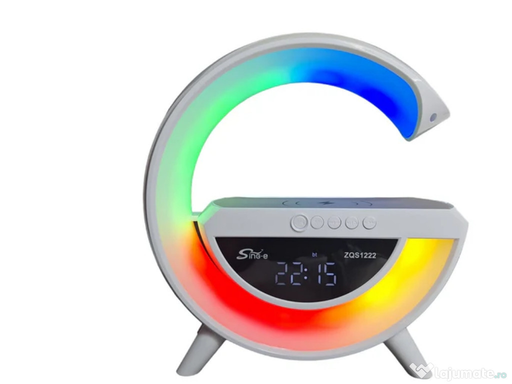 Boxa, Încărcător wireless, Lampa Moon RGB 4in1 bluetooth BT