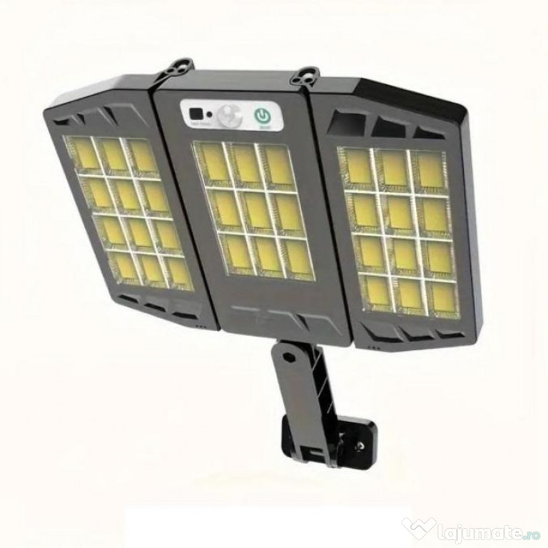 Lampă cu încărcăre solară, 161 x LED COB, senzor de mișcare