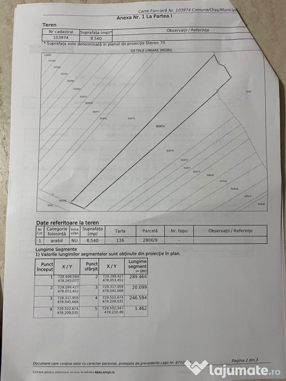 Teren extravilan arabil Fartanesti 44540mp