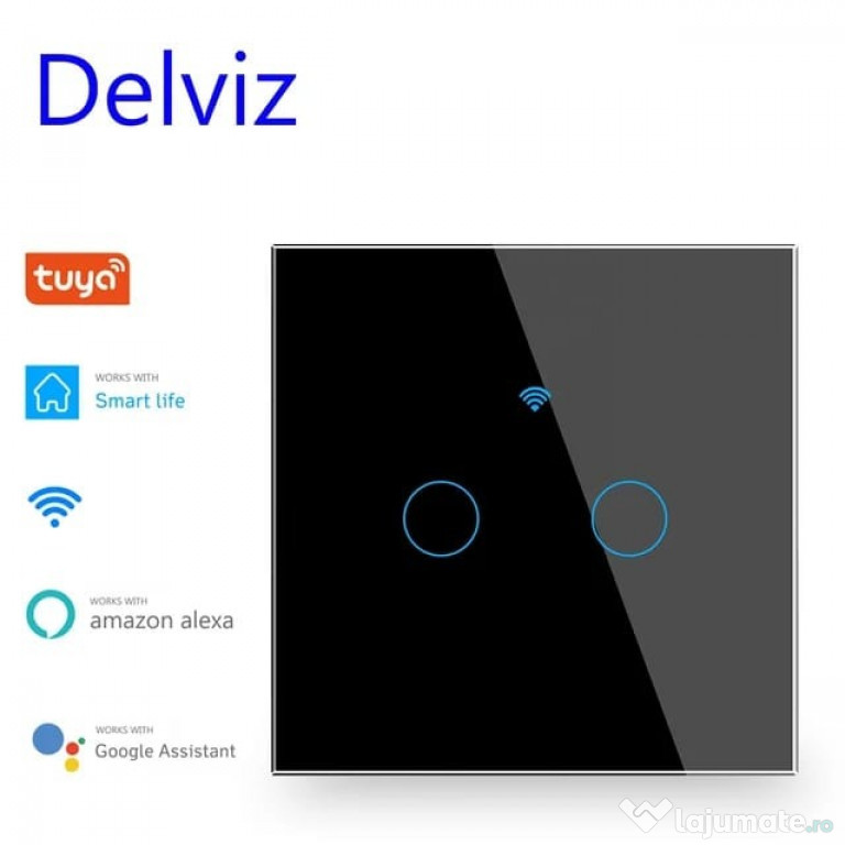 Intrerupator inteligent dublu cu touch si wi-fi