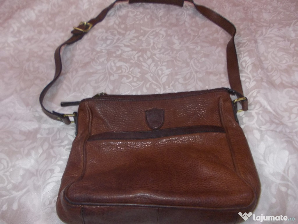 Borseta Massimo Dutti,piele naturala geanta barbati 31cm/28,POZE REALE