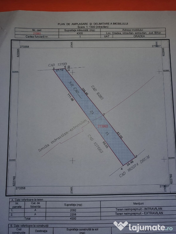 Anunț de vânzare/schimb teren cu apartament 2 camere