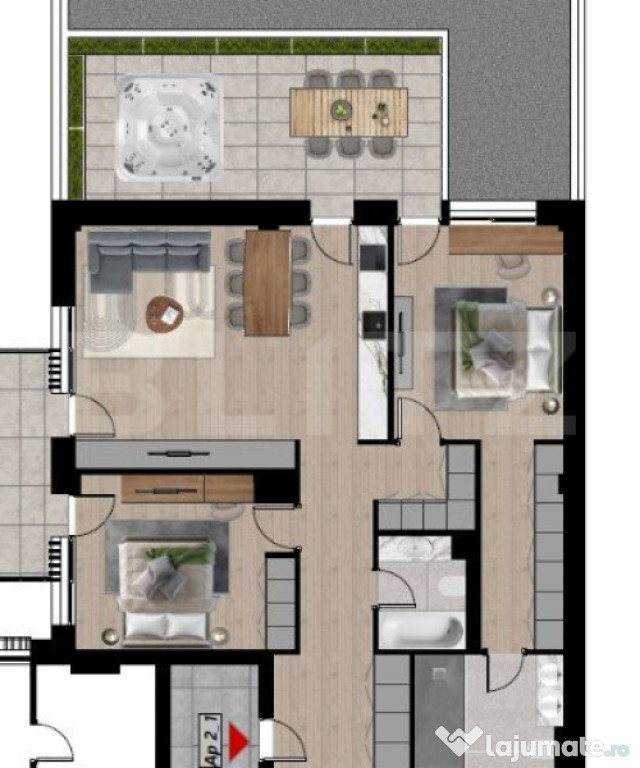 Apartament deosebit, 152,21 mp, bloc nou – Etajul 2, Zona