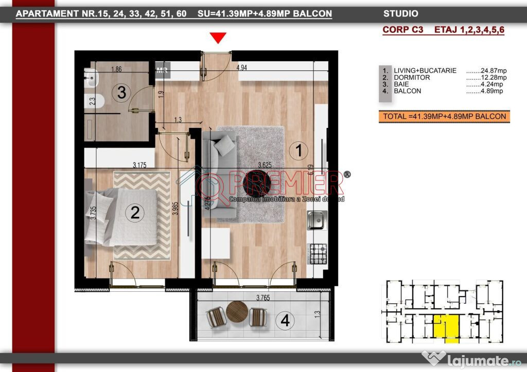 Metrou Berceni - 2 camere Open Space - 57798 Euro