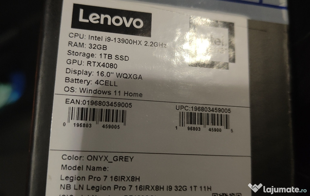 Laptop/notebook gaming Lenovo Legion Pro 7 16IRX8H