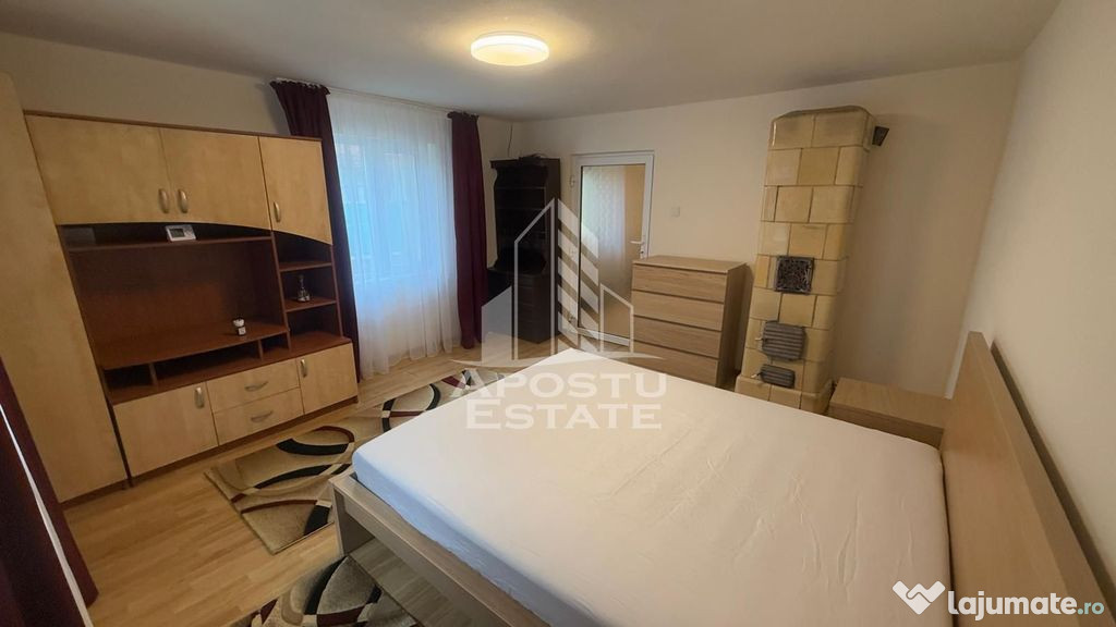 Apartament la casa cu 2 camere si centrala proprie, in zo...