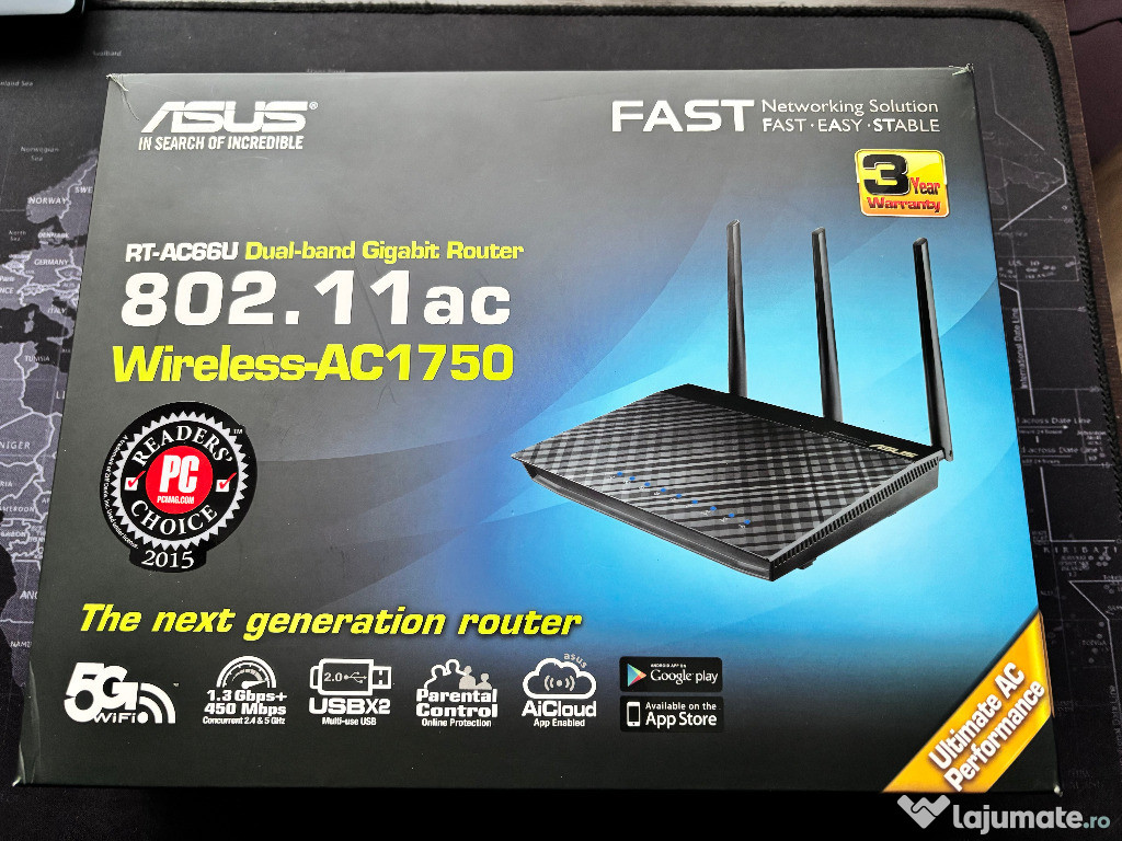 Router Gigabit Wireless ASUS RT-AC66U Dual Band