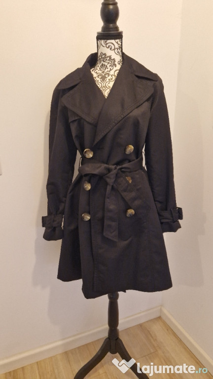 Trenci negru primavara Zara