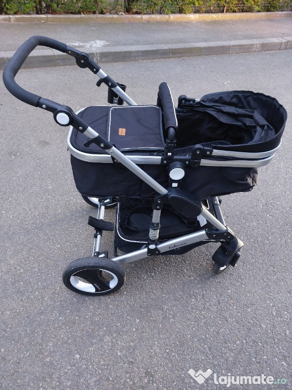 Carucior 2in1 Belecoo Dubla suspensie roata si cadru Geanta inclusa