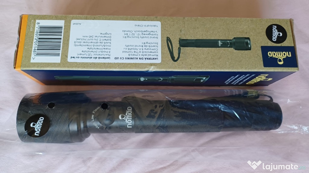 Lanterna din aluminiu, Led, 120 lumeni, 24 cm, NOUA !..baterii incluse