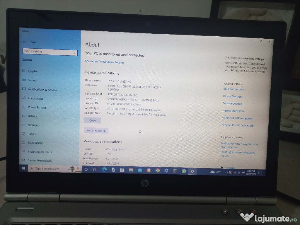 Laptop HP EliteBook 8470P