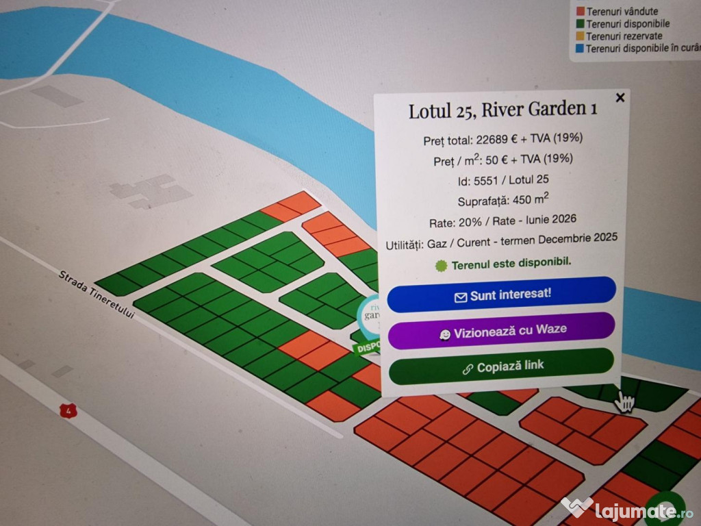 RARITATE! Teren 450 mp cu VEDERE la Lacul Păsărea, 22.689