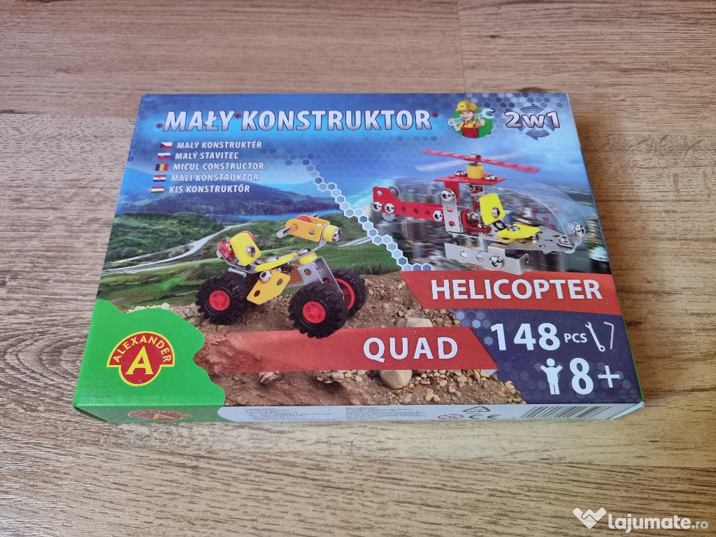 Set de constructii 2 in 1 Helicopter si Quad 148 piese