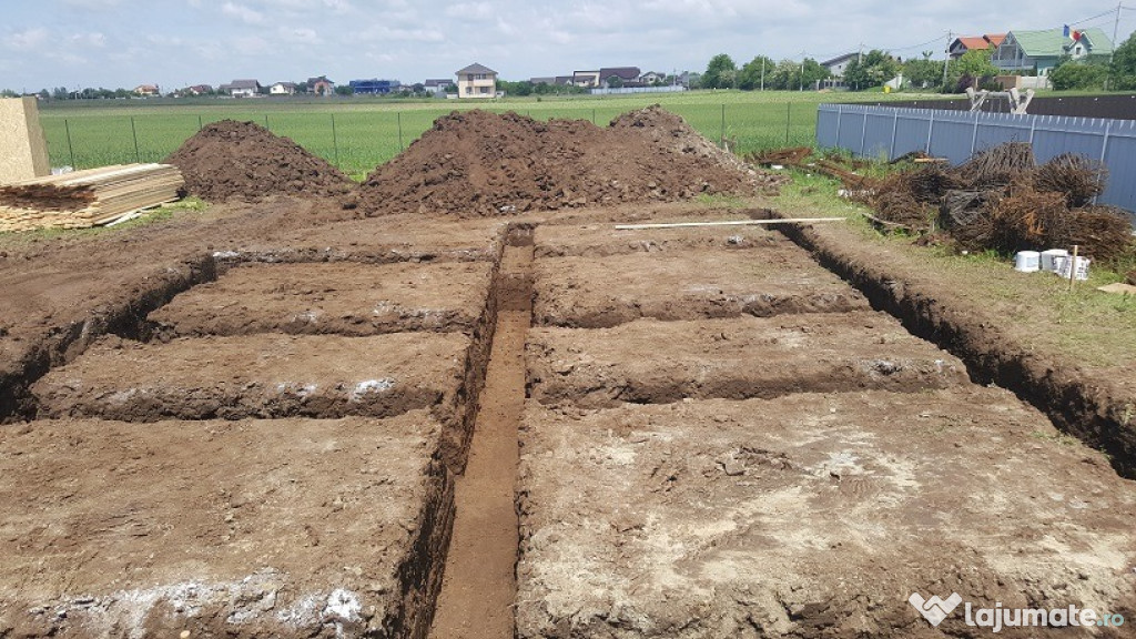 Excavatii, sapaturi, fundatii case, sant canalizare, fundatii Ilfov