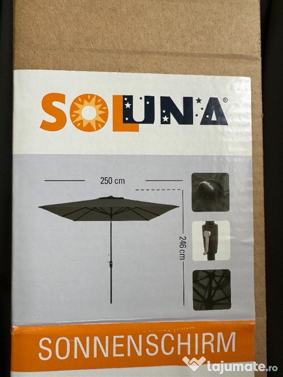 Umbrela soare mare, pentru terasa, gradina, foarte stabila
