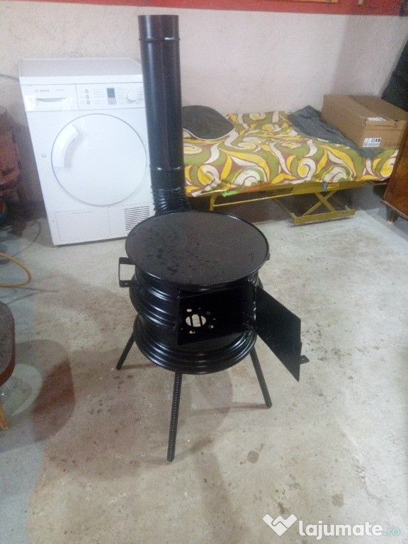 Soba cu plita si cos de fum