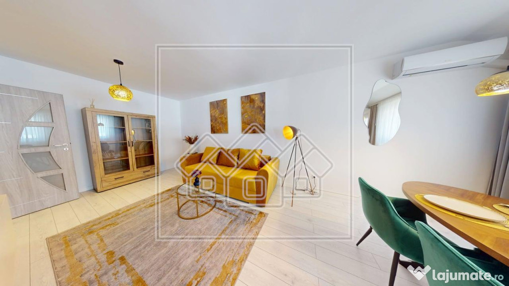 Ap. 2 camere si balcon, utillat, mobilat NOU, finisaje LUX