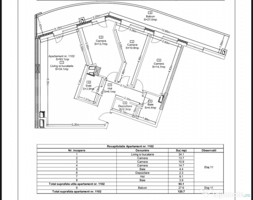 Apartament cu 4 camere, 93,1 mp, Ansamblu Rezidential, Zoril