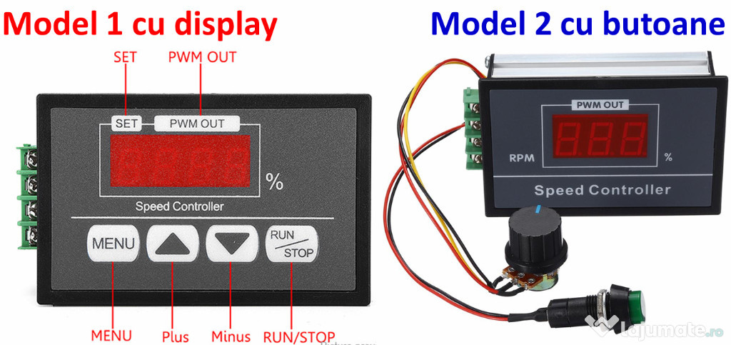 PWM 30A cu display Variator turatie, motor DC 6-12-24-48V Nou ambalat