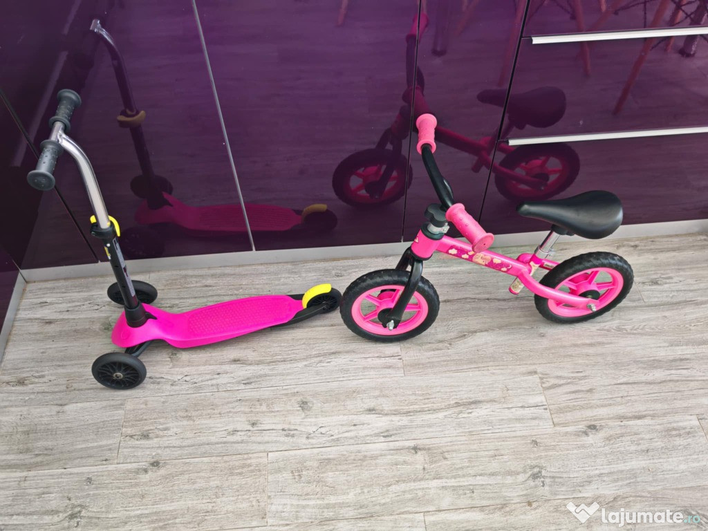 Trotineta + bicicleta fara pedale