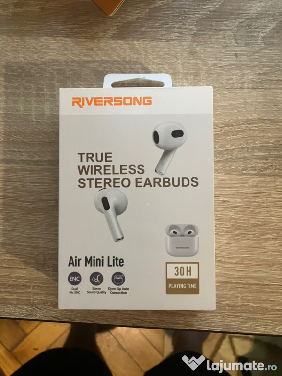 Casti In-Ear Riversong Air Mini Light Bluetooth Alb