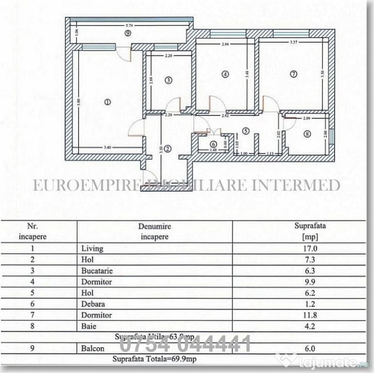Apartament de vanzare in Constanta, Ultracentral - 3 camere decomandat