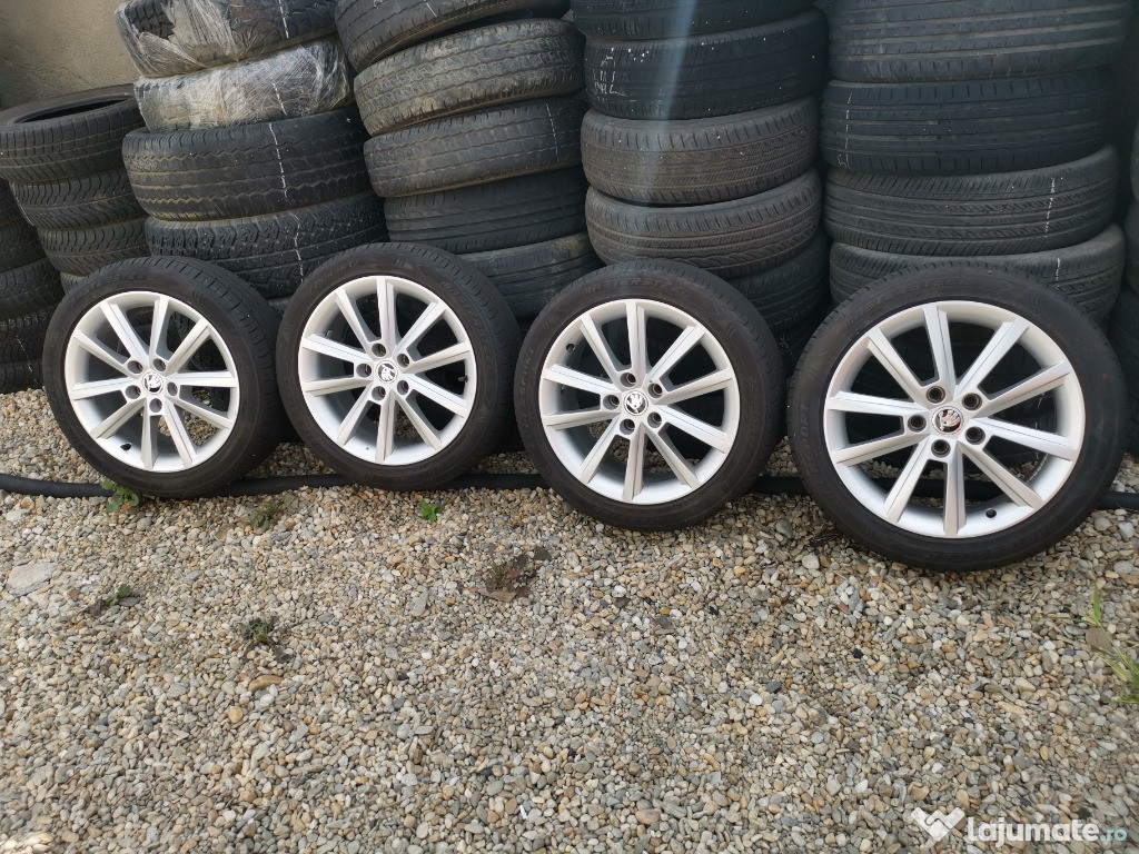 Jante Skoda 17'' originale cu cauciucuri vara noi 225/45/17