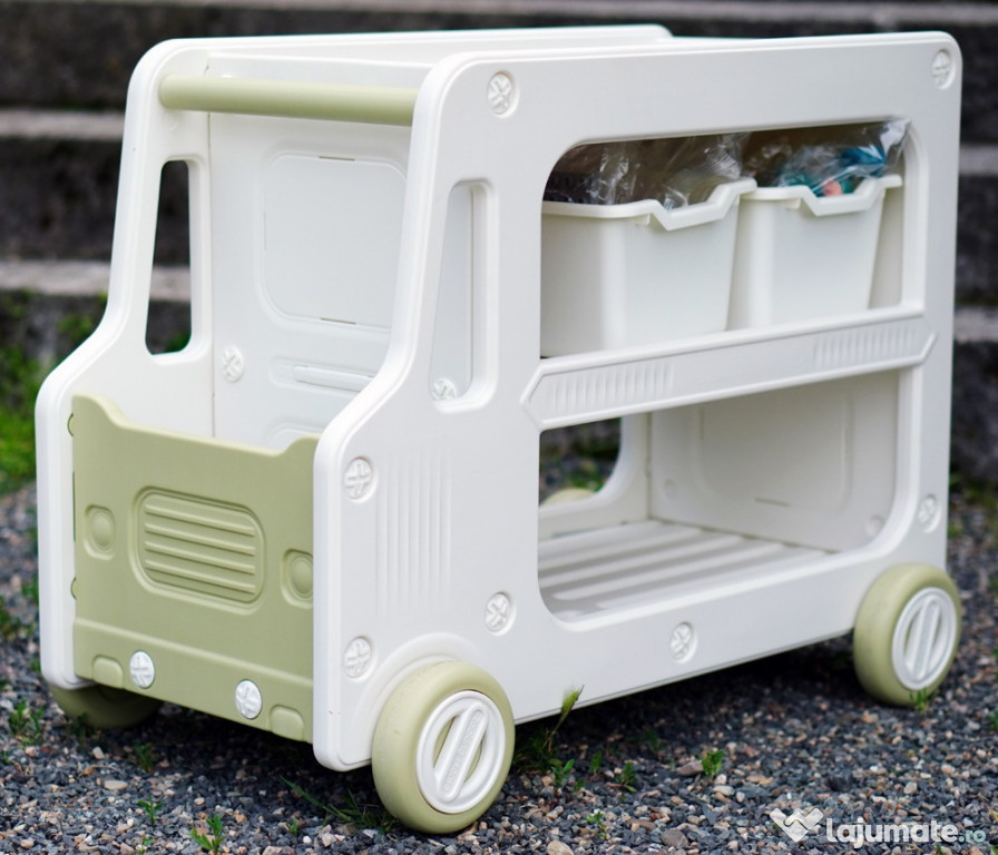 Organizator de jucării Kinderplay tip autobuz, multifuncțional Green