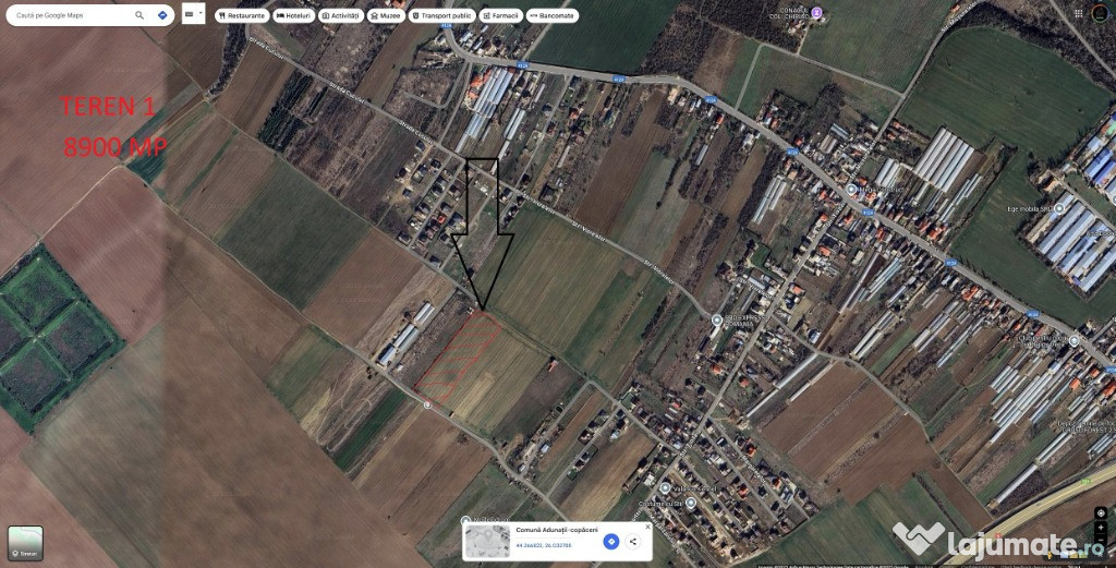 Terenuri intravilane de vânzare – Adunatii-Copaceni, Giurgiu