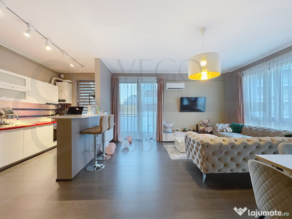 3 camere in bloc nou, 95 mp, balcon, parcare, Centru